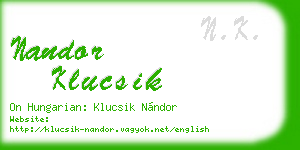 nandor klucsik business card