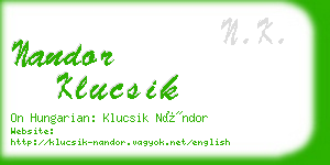 nandor klucsik business card